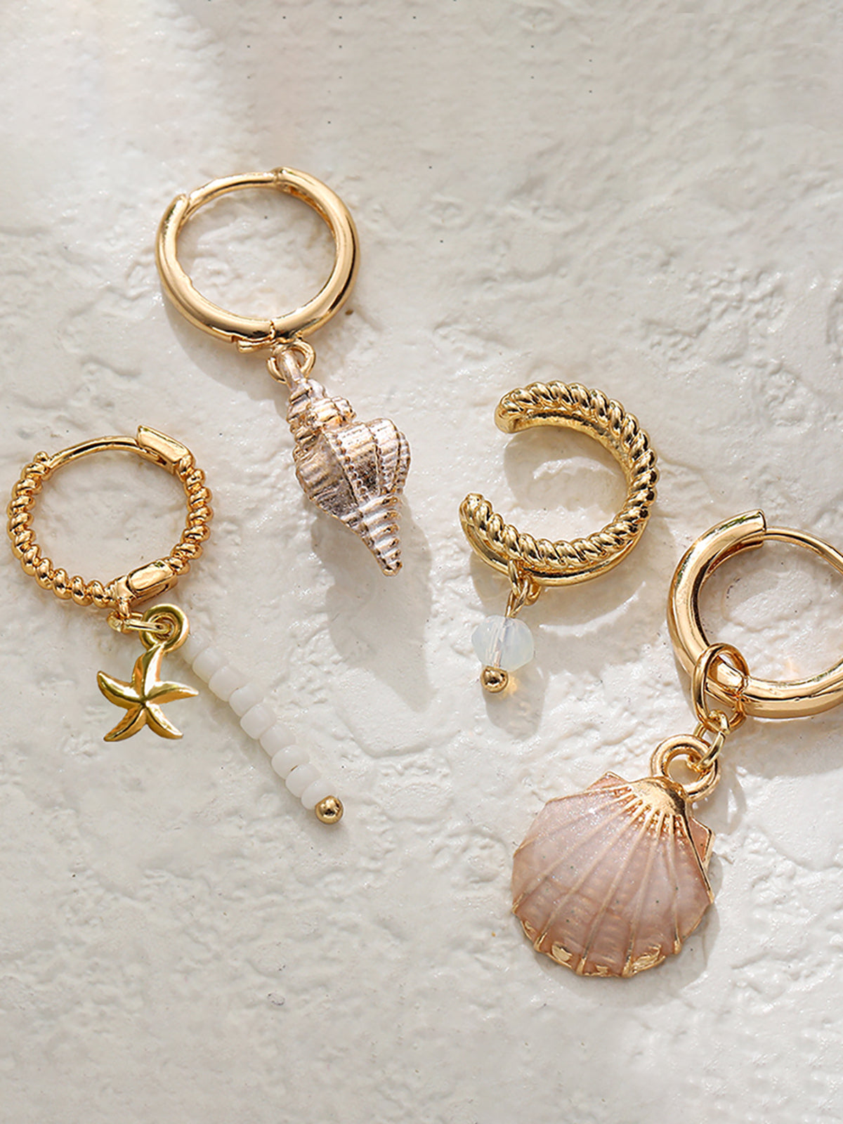 Ensemble de boucles d'oreilles à charme marin 