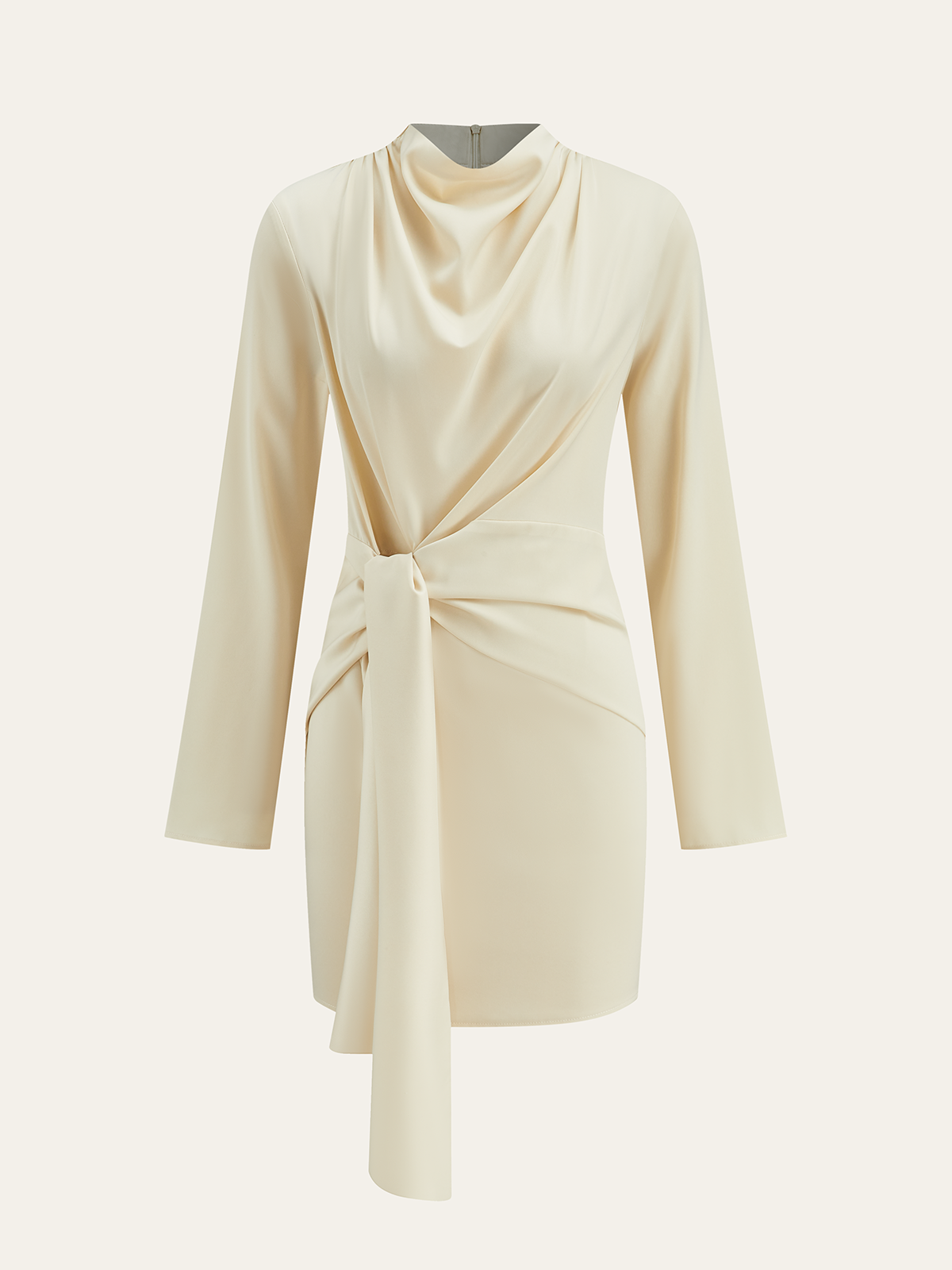 Robe à col bénitier et taille nouée