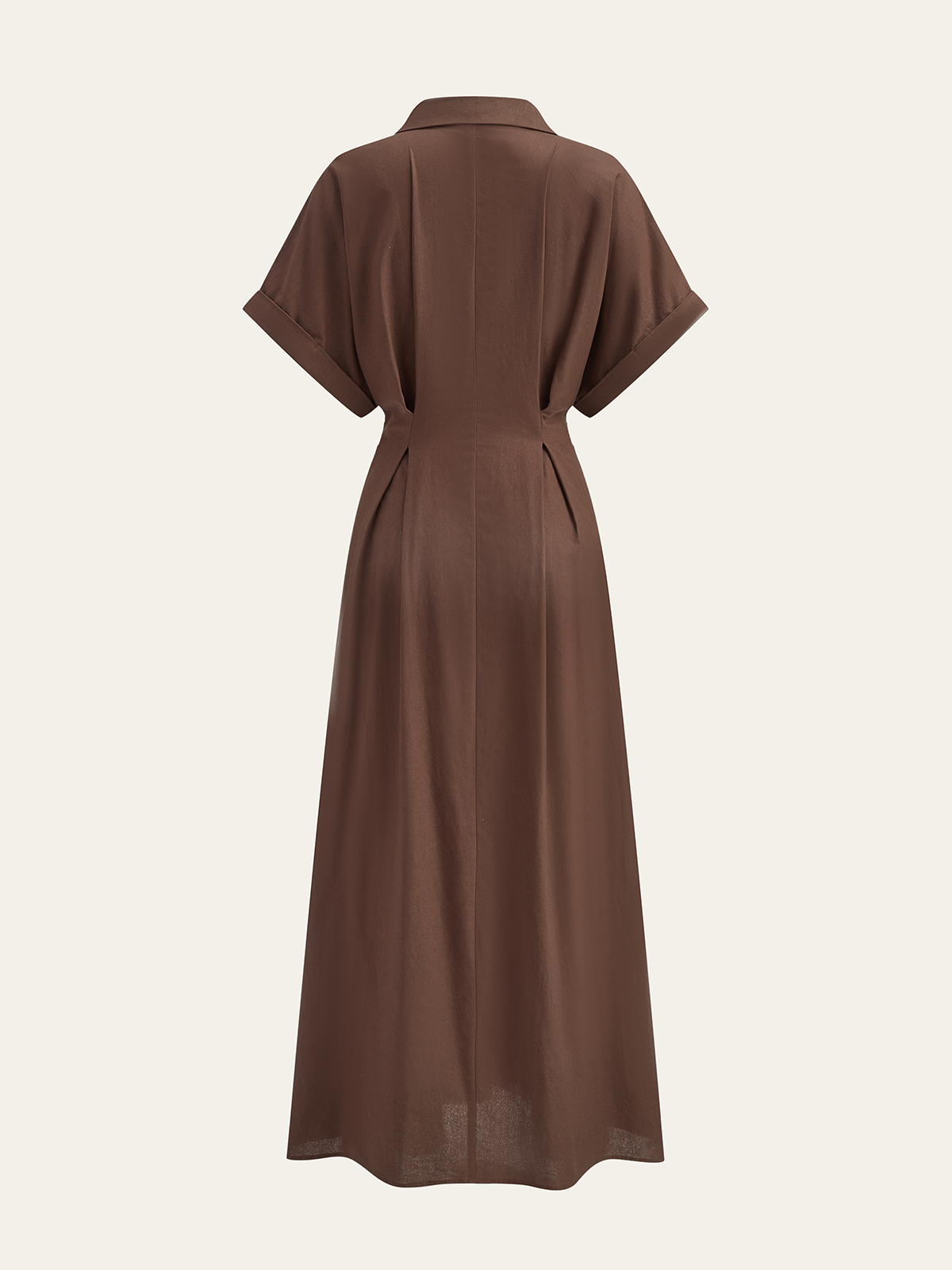 Robe chemise plissée boutonnée sur le devant 