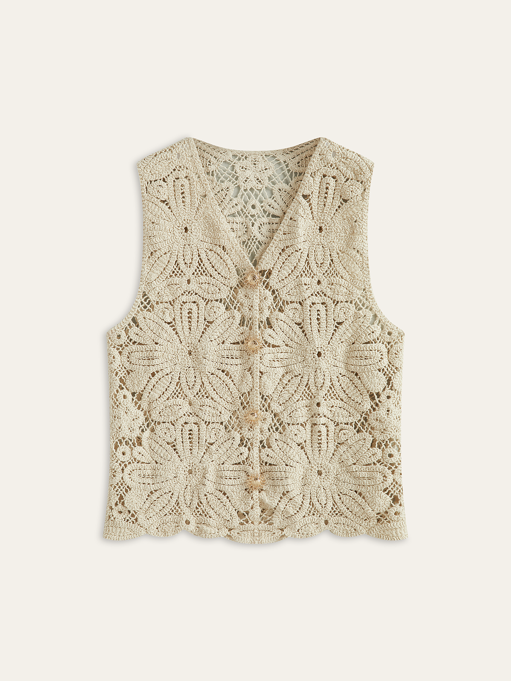 Débardeur ajouré en crochet de coton