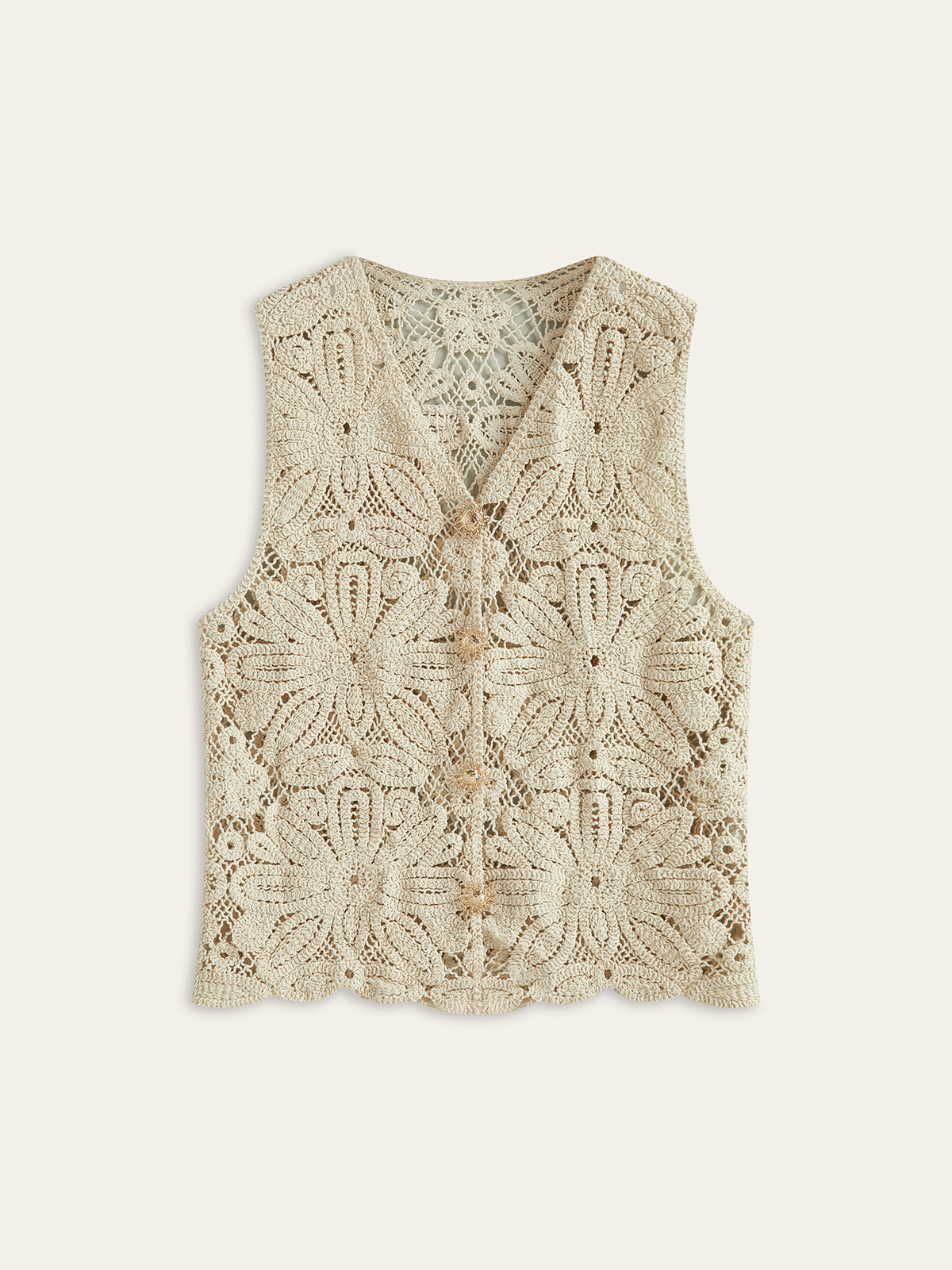 Débardeur ajouré en crochet de coton