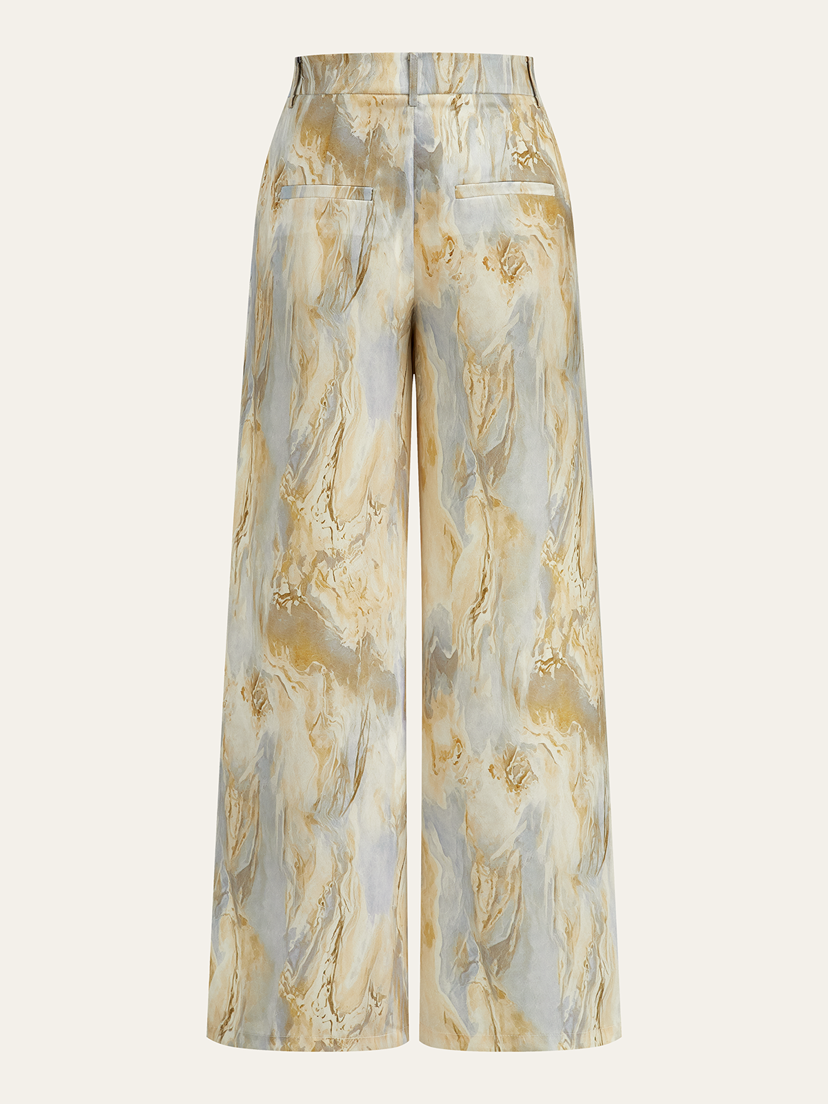 Semi-transparente Hose mit geradem Bein und Marmormuster
