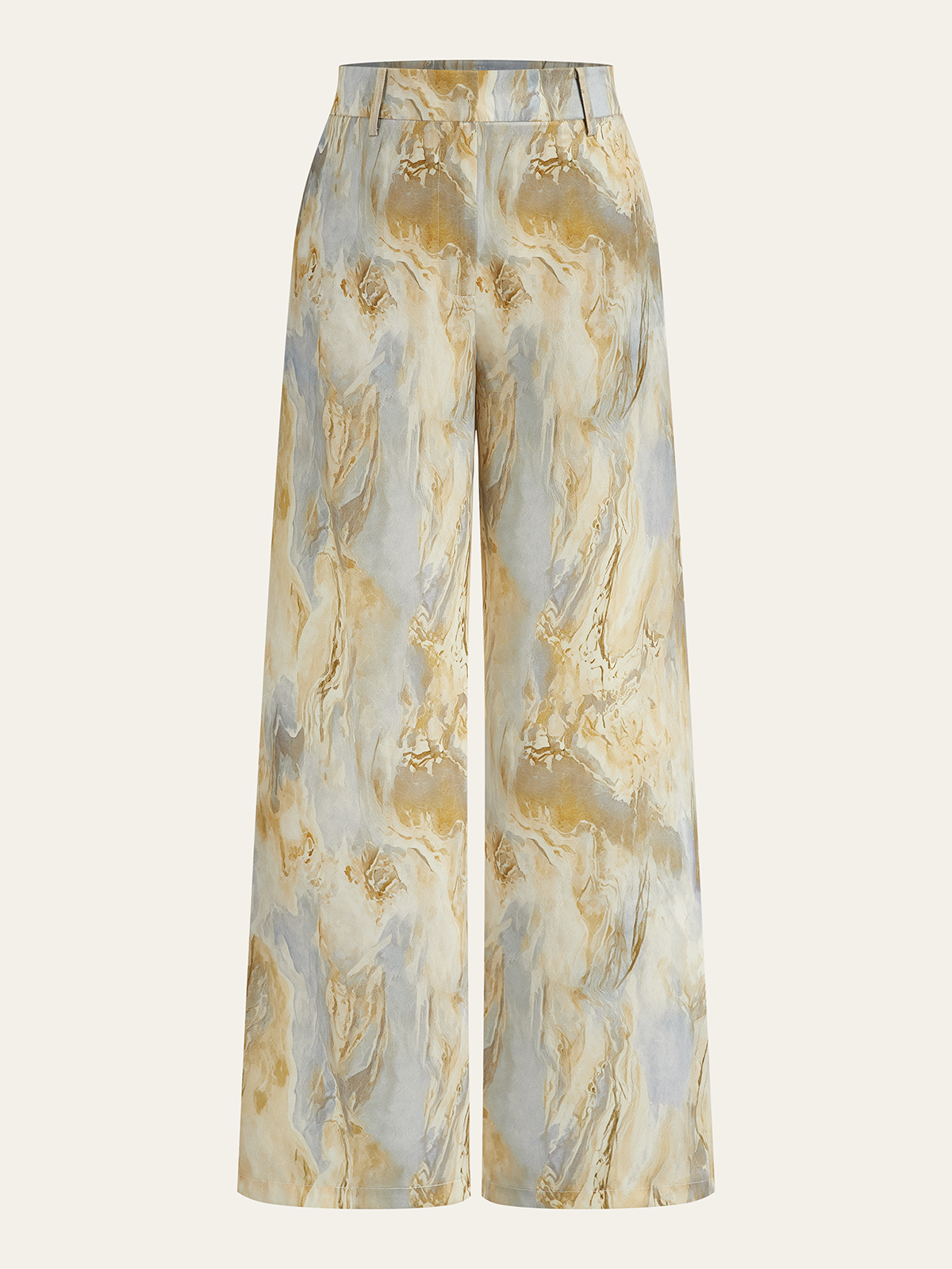 Semi-transparente Hose mit geradem Bein und Marmormuster