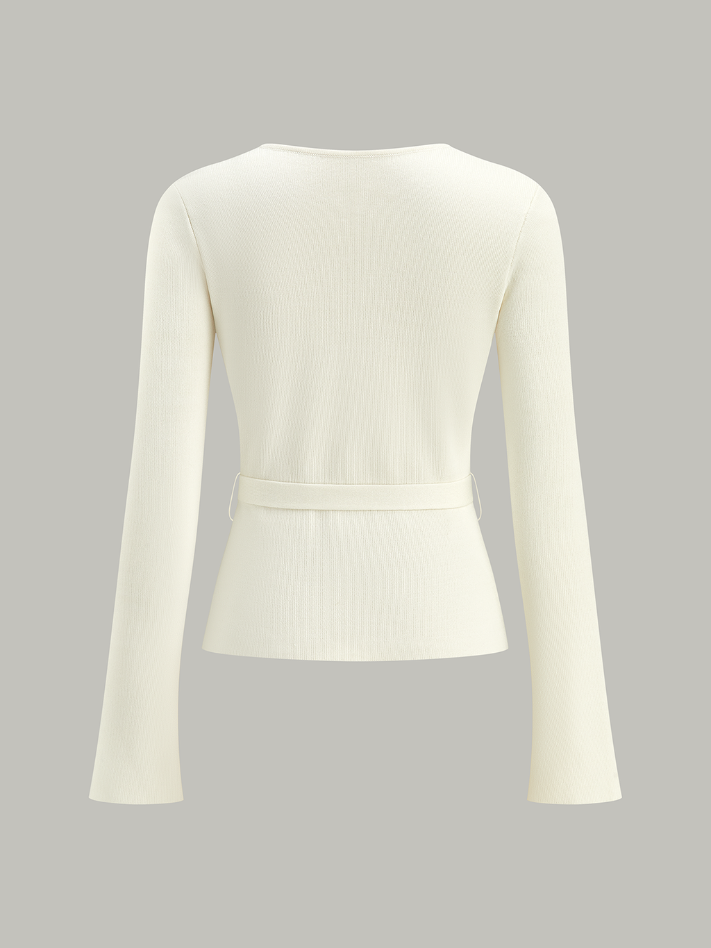 Gilet en maille ceinturé à col en V