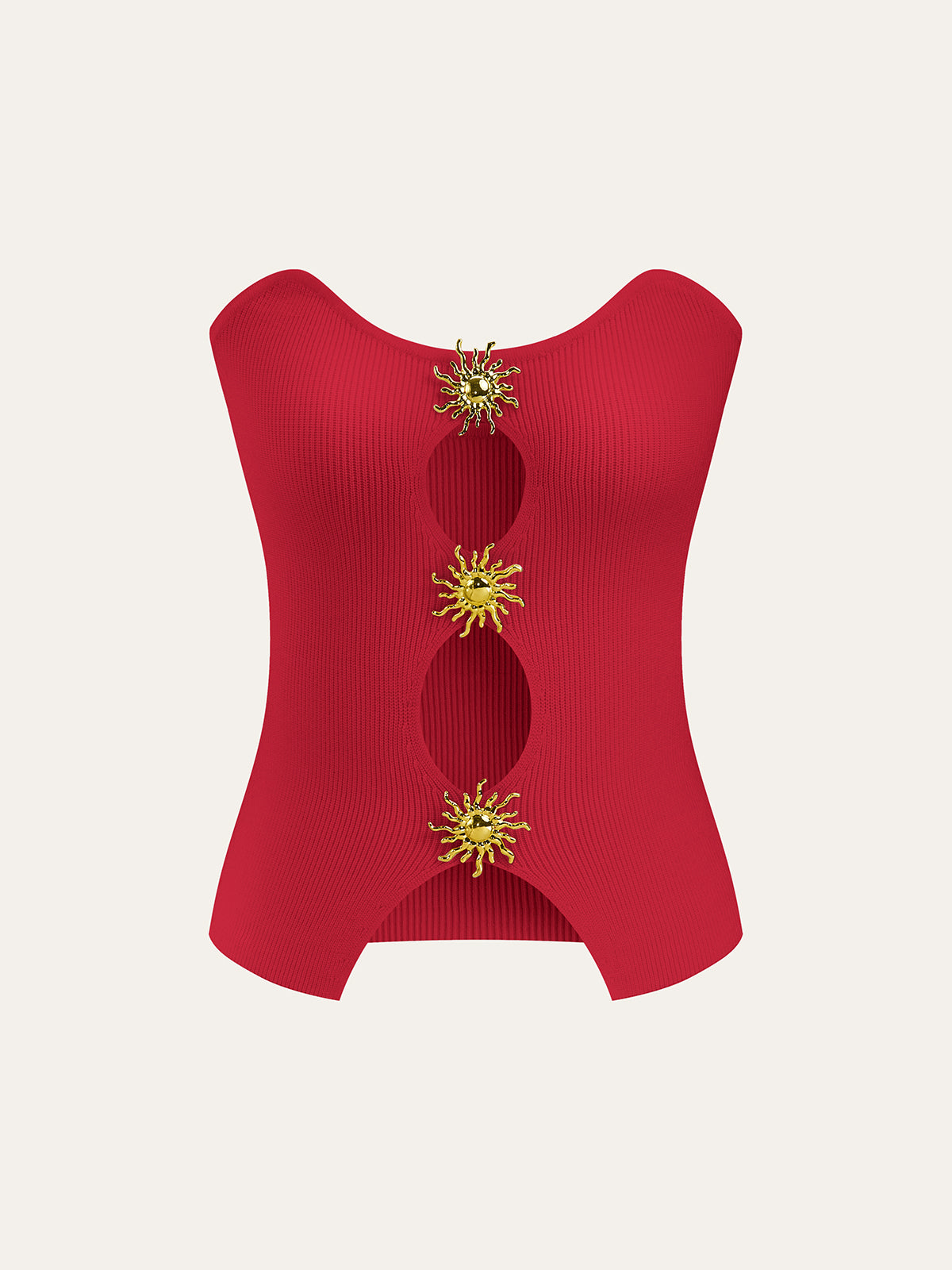 Metal Cut-Out Knit Sweater Vest