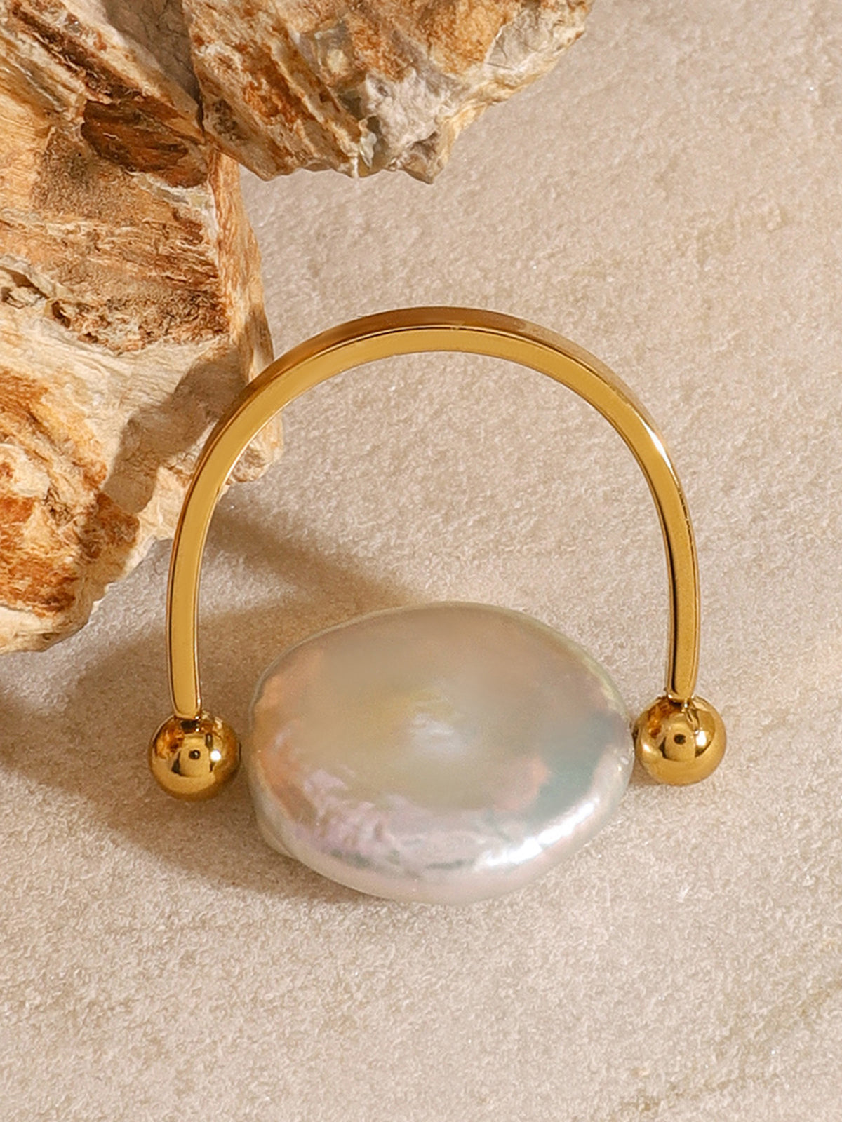 Bague réversible perle baroque