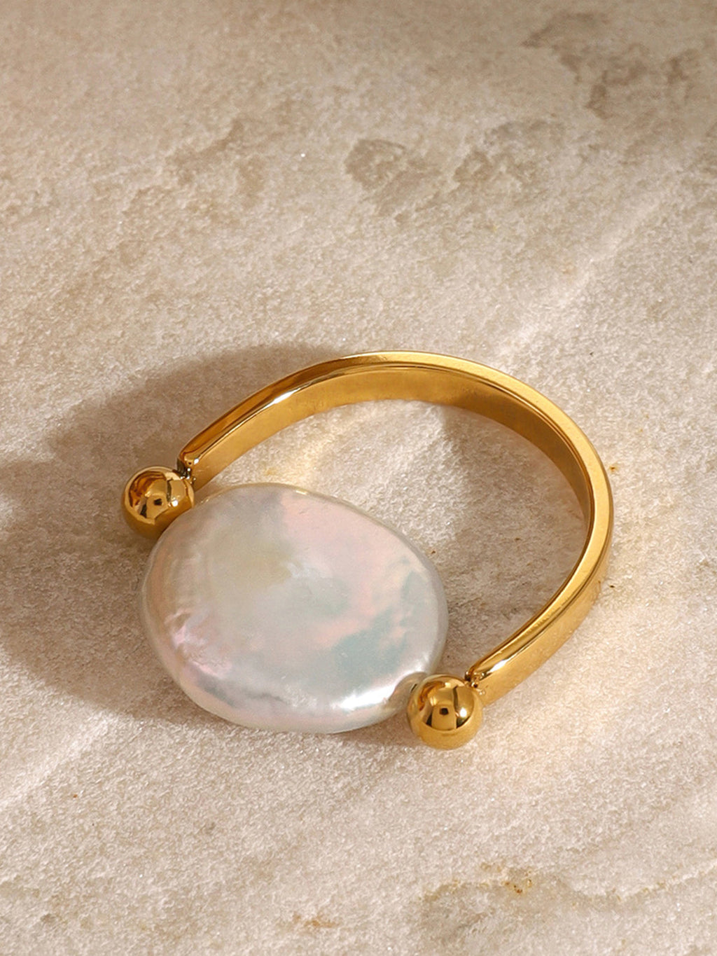 Bague réversible perle baroque