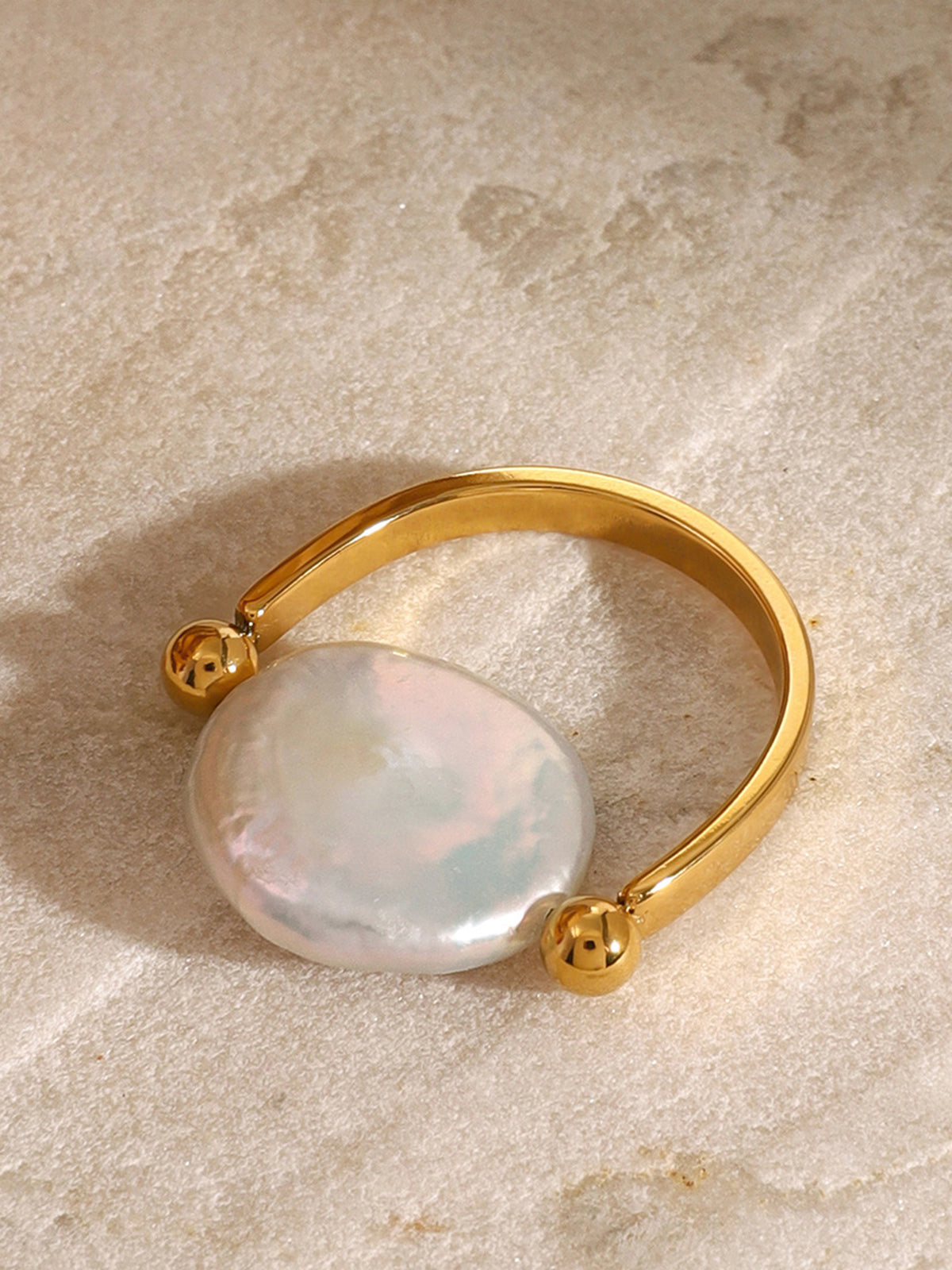 Bague réversible perle baroque