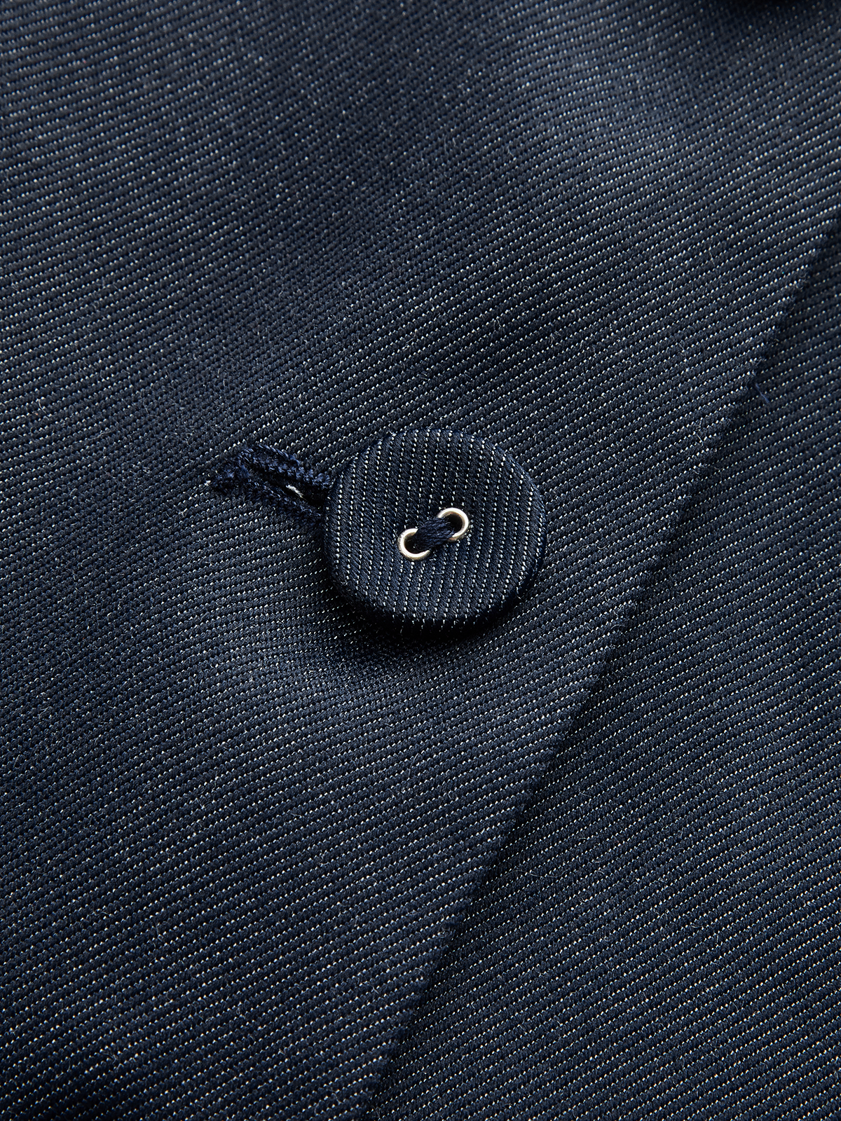 Denim V-Neck Ruched Midi Dress