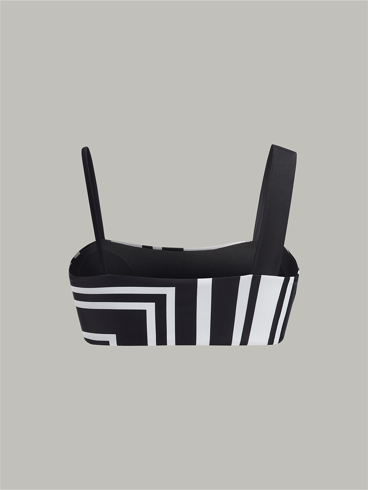 Bikini-Oberteil mit geometrischem Muster und asymmetrischen Trägern 