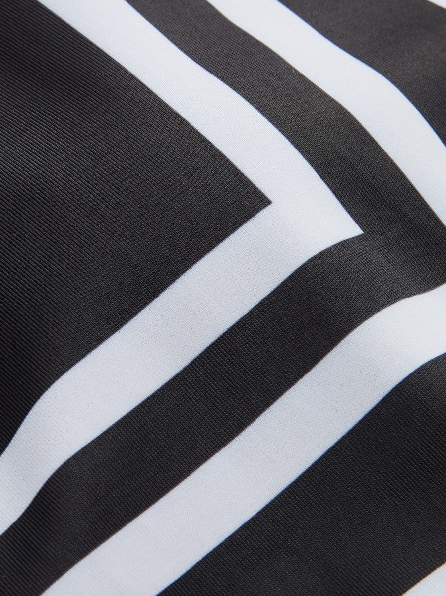 Bikini-Oberteil mit geometrischem Muster und asymmetrischen Trägern 