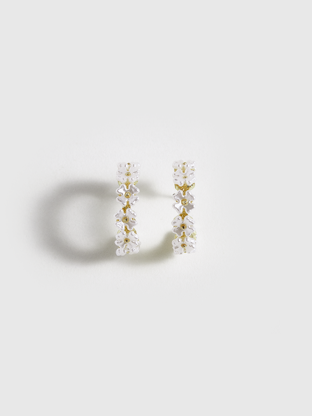 Shell Flower Hoop Earrings
