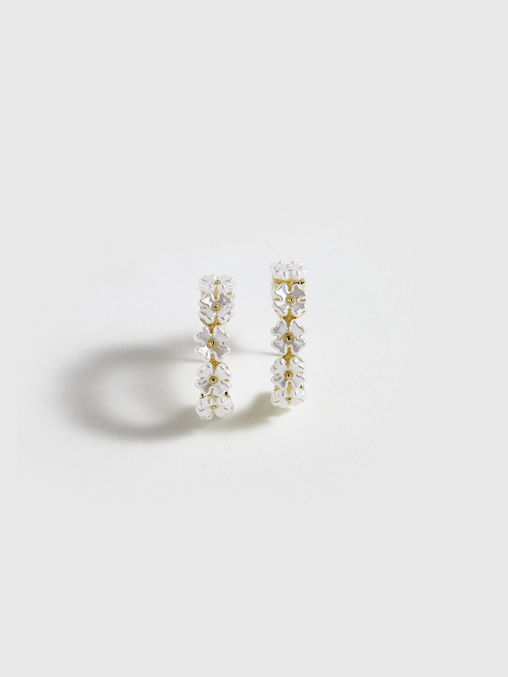 Shell Flower Hoop Earrings