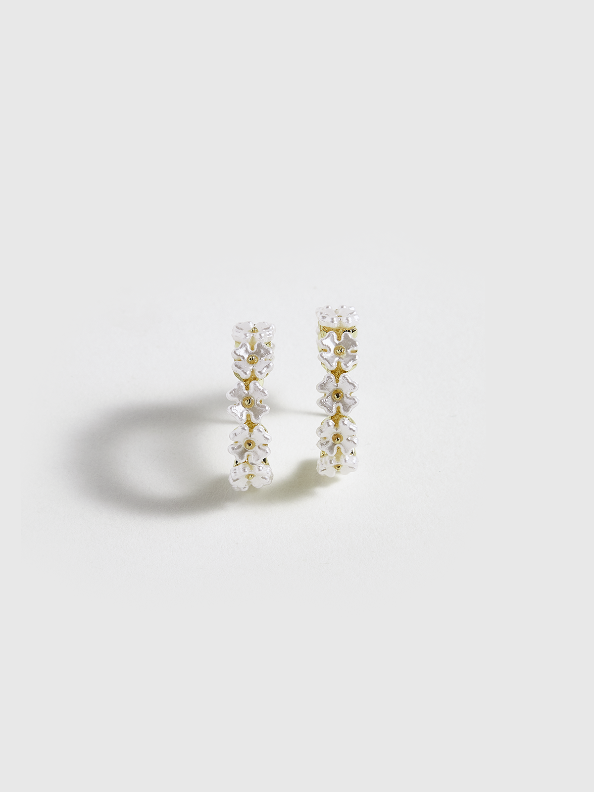 Shell Flower Hoop Earrings