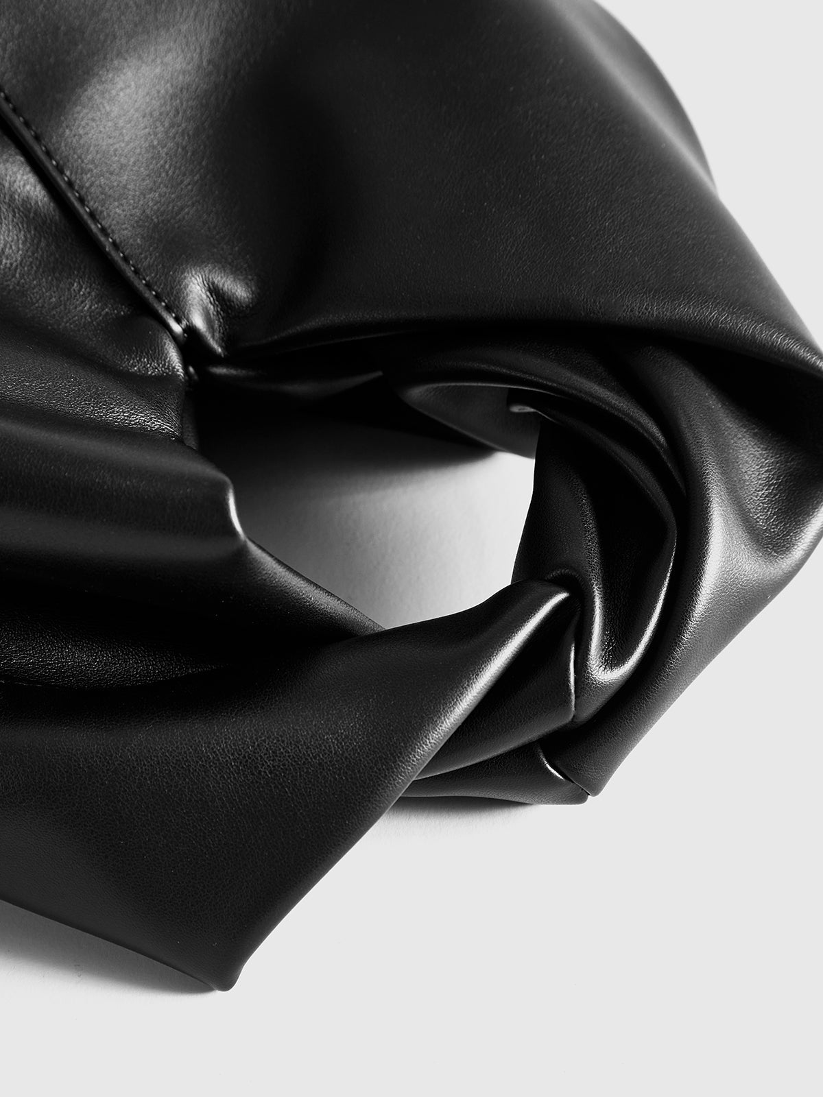 PU Leather Handbag with Twisted Top Handle