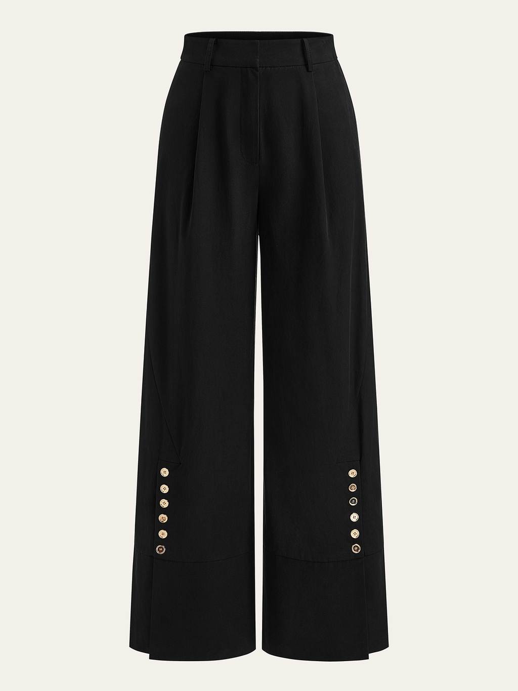 Pantalon ample à détail boutonné