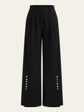 Pantalon ample à détail boutonné