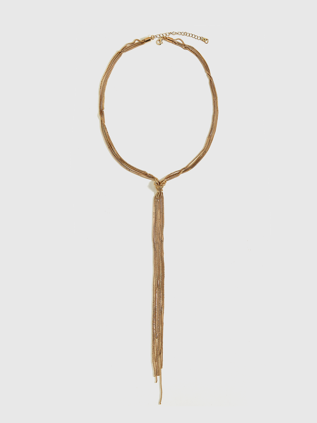 Goldene geknotete Y-Halskette
