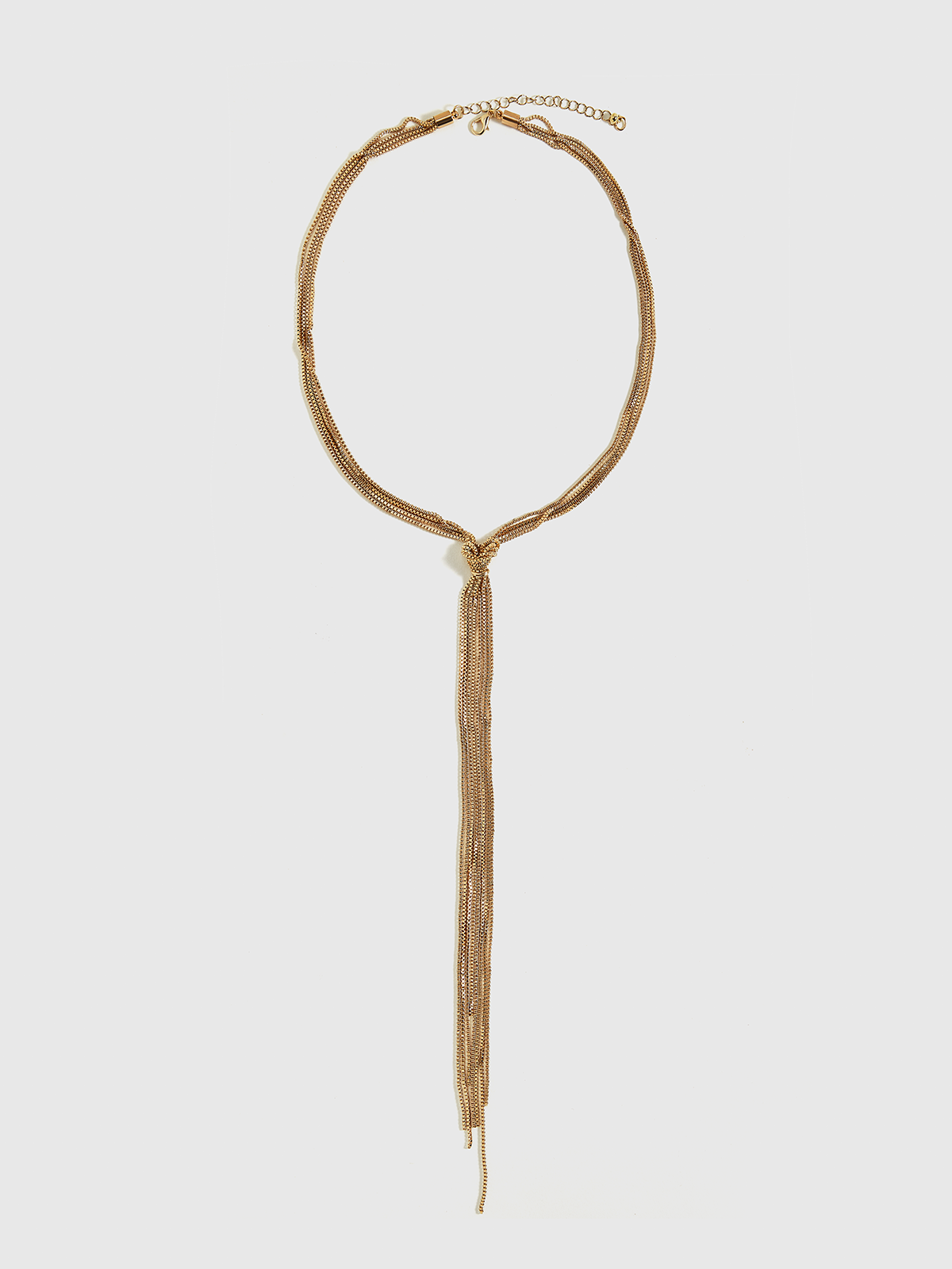 Collier doré en forme de Y à nœud 