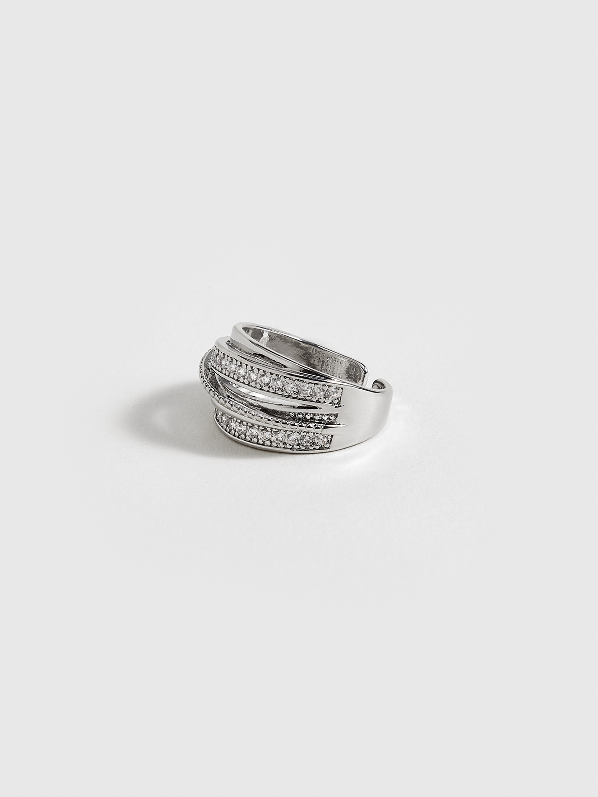 Bague superposée ajustable avec strass