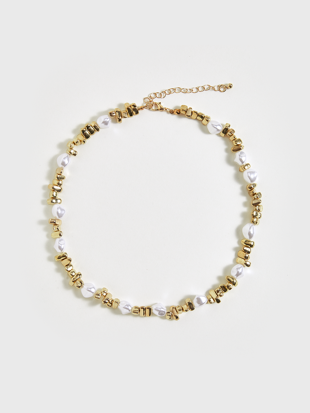 Perlen- & goldene Perlen-Choker-Halskette