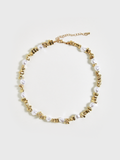 Perlen- & goldene Perlen-Choker-Halskette