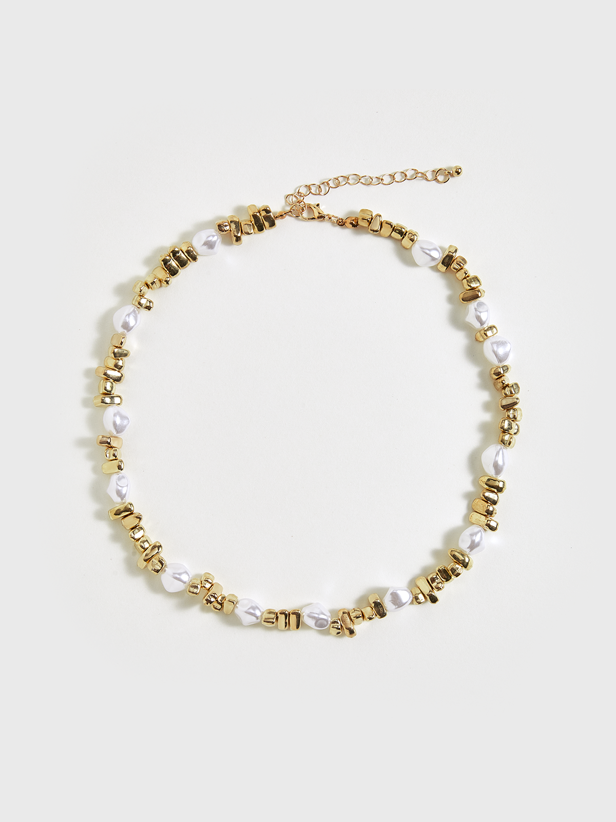 Perlen- & goldene Perlen-Choker-Halskette