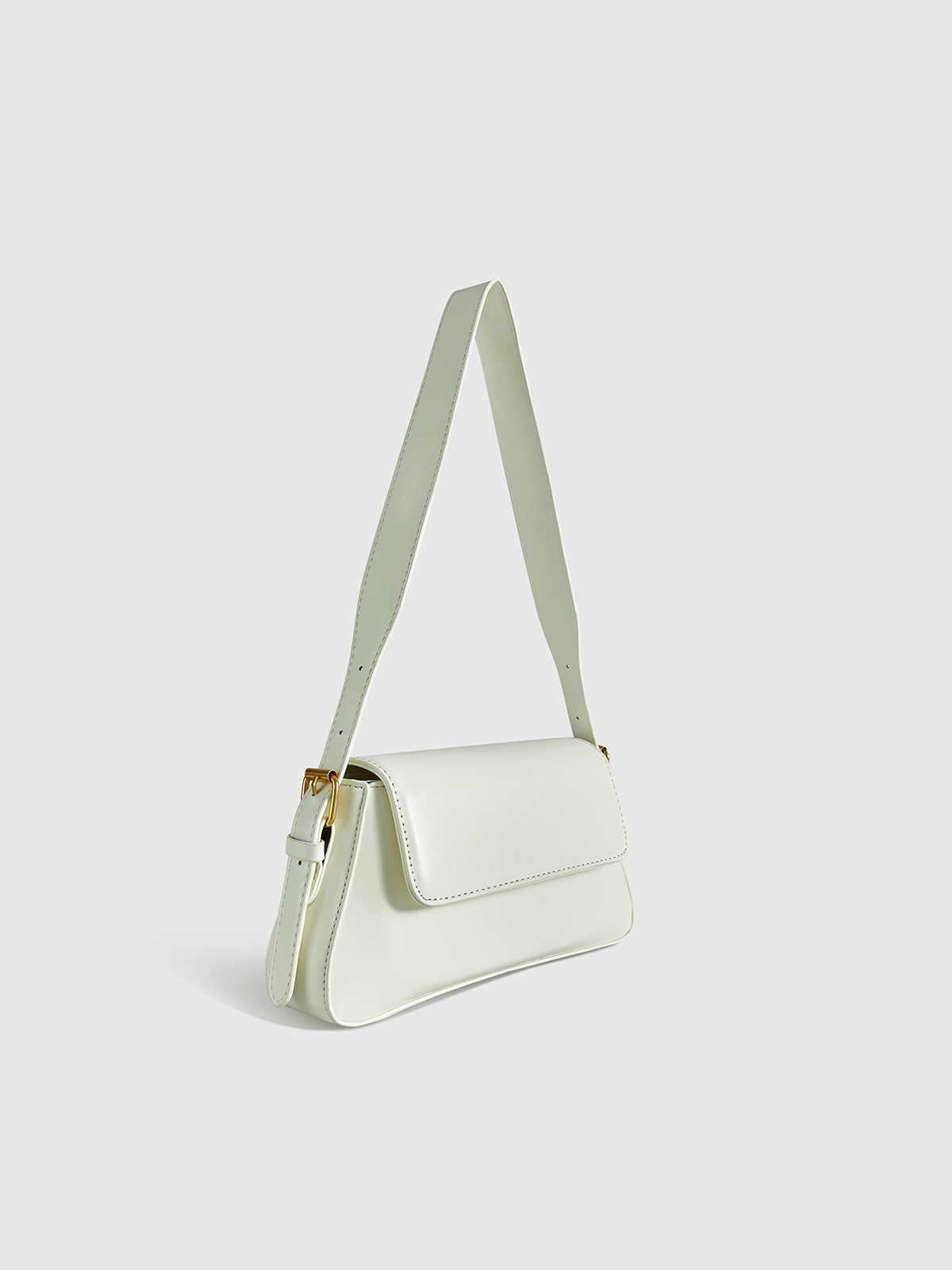 Schultertasche aus PU-Leder mit Überschlag 