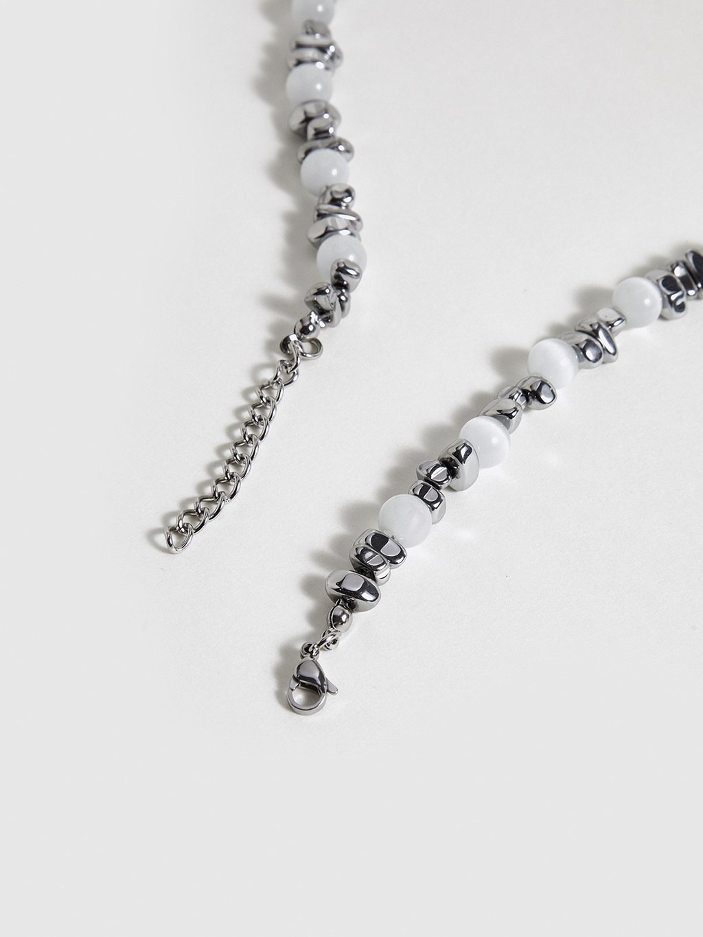 Pearl & Silver Beaded Choker Necklace