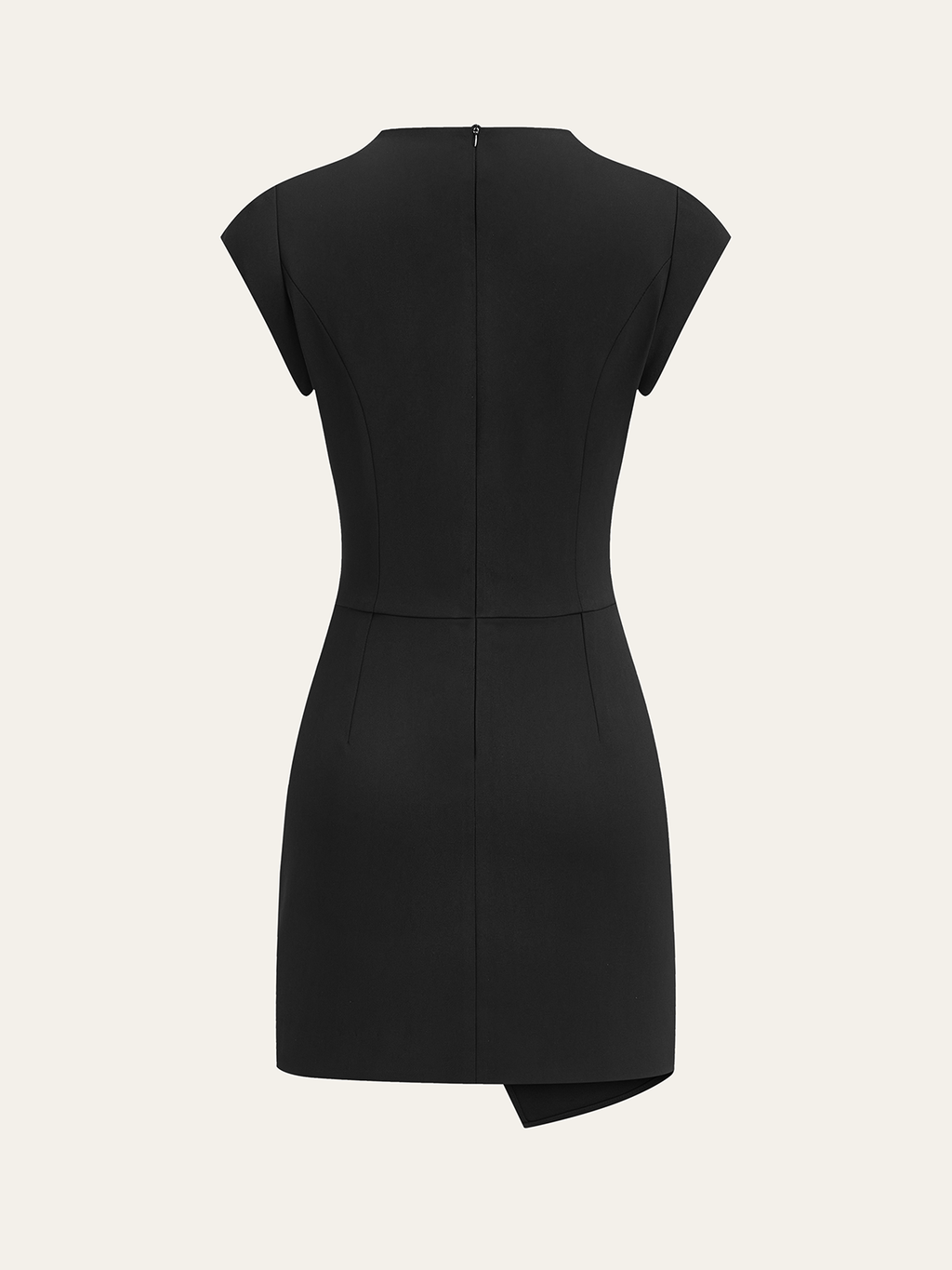 Mock Neck Mini Dress with Metal Buckle Detail