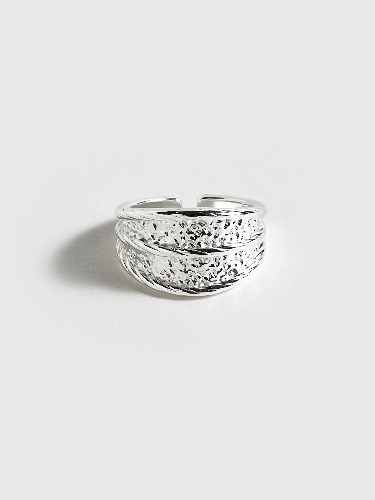 Bague en argent texturé 