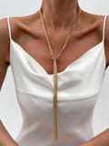 Goldene geknotete Y-Halskette