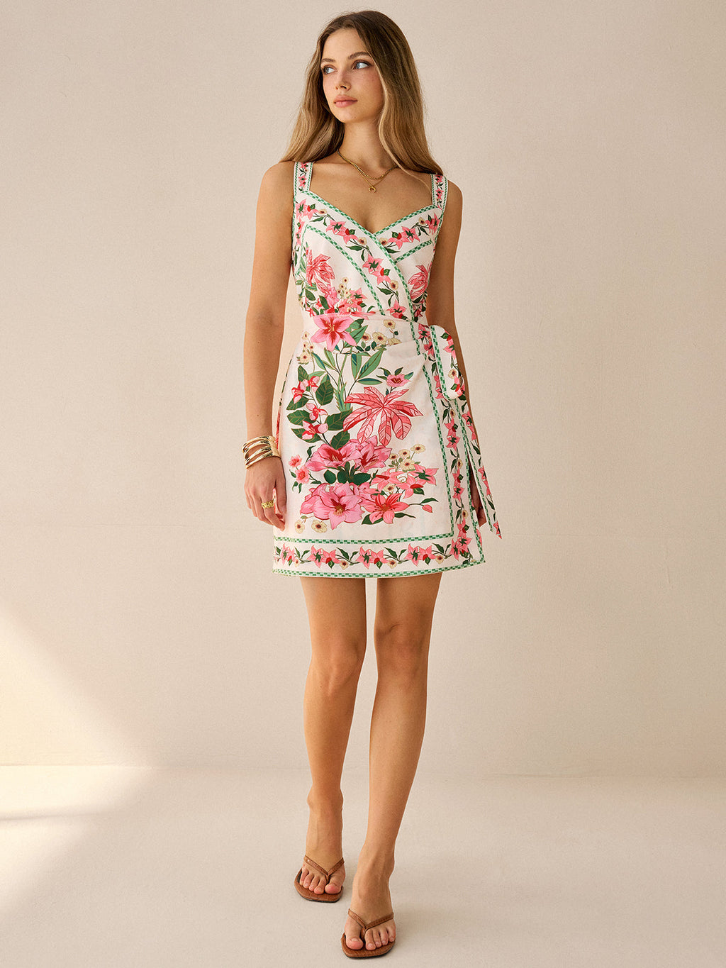 Mini-robe cache-cœur à imprimé floral