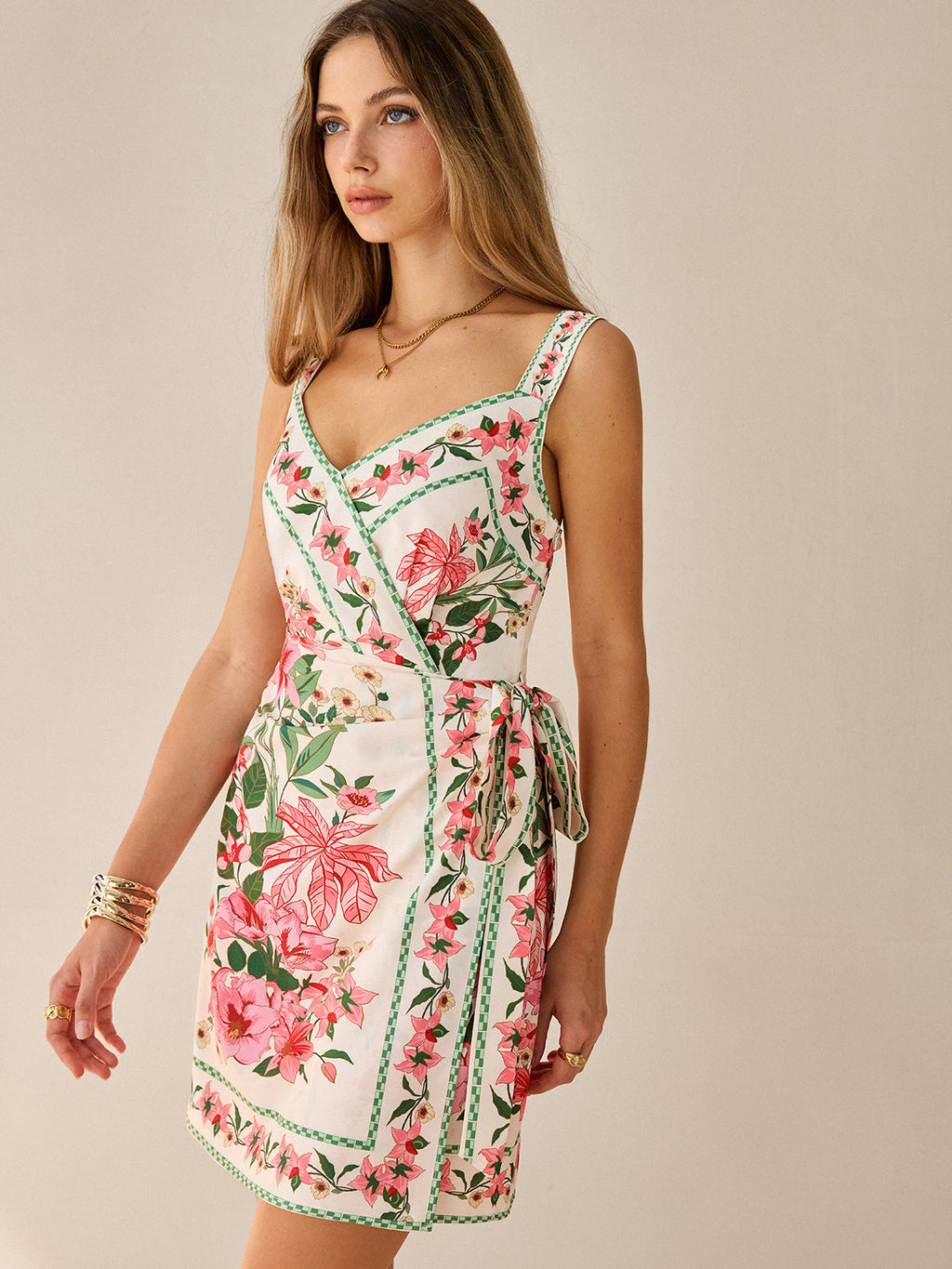 Mini-robe cache-cœur à imprimé floral