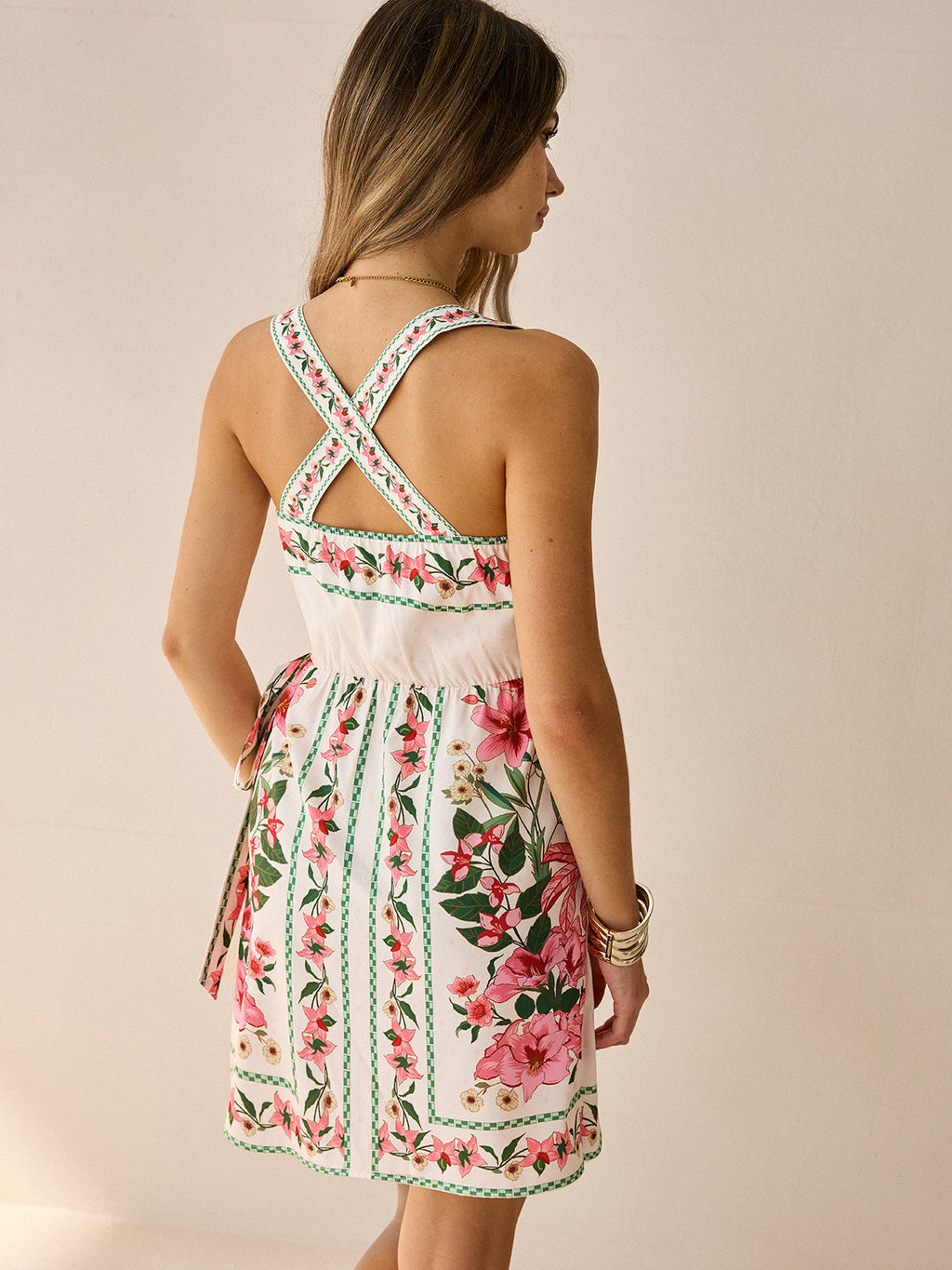 Mini-robe cache-cœur à imprimé floral