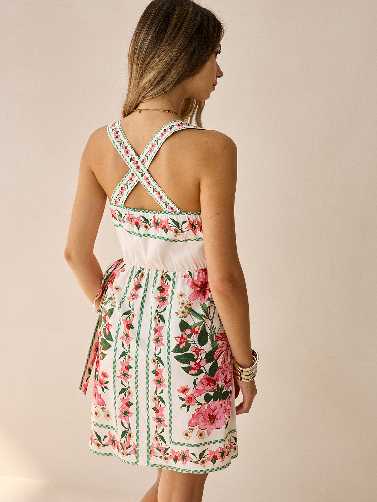 Mini-robe cache-cœur à imprimé floral