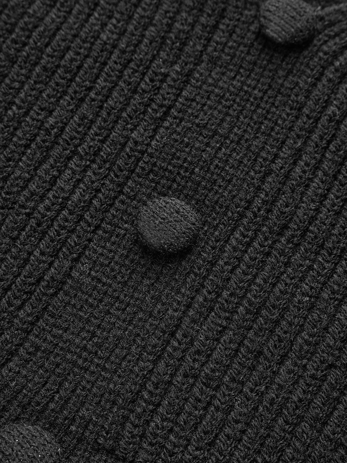 Button V-Neck Knit Peplum Vest