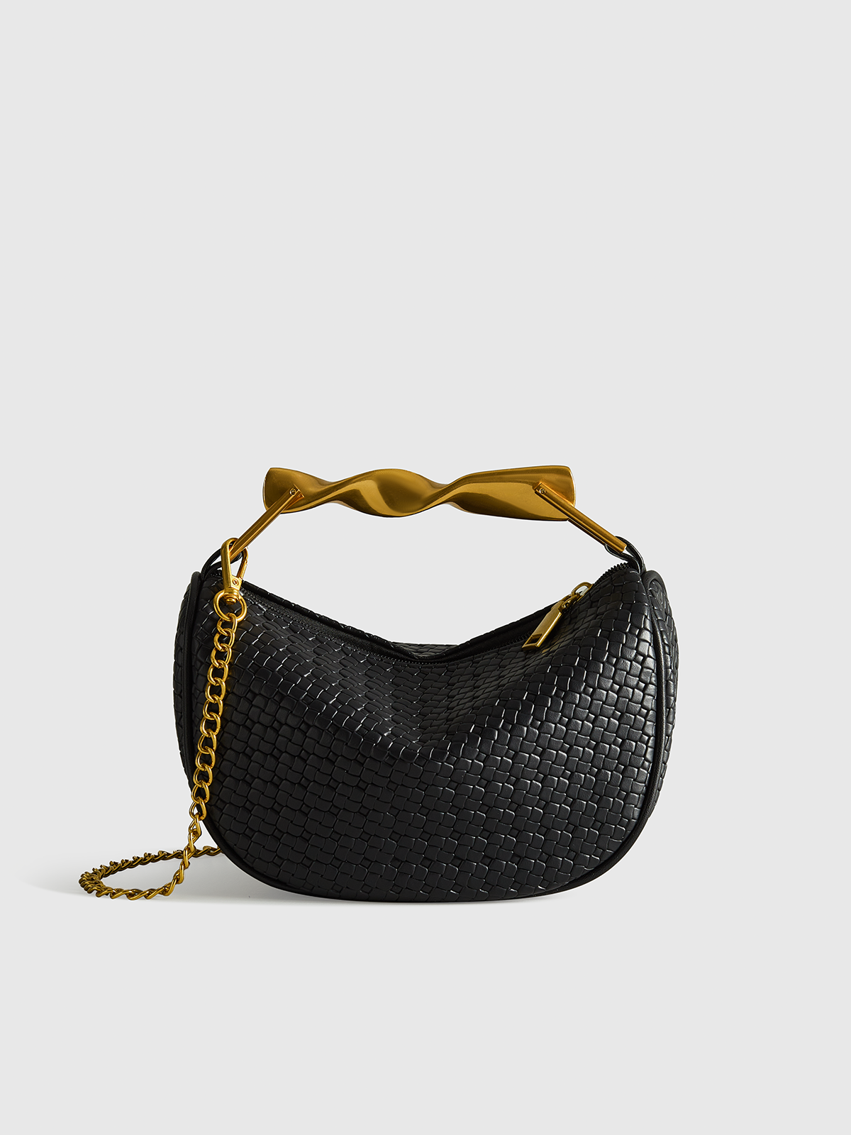 Sac en similicuir texturé avec bandoulière chaîne