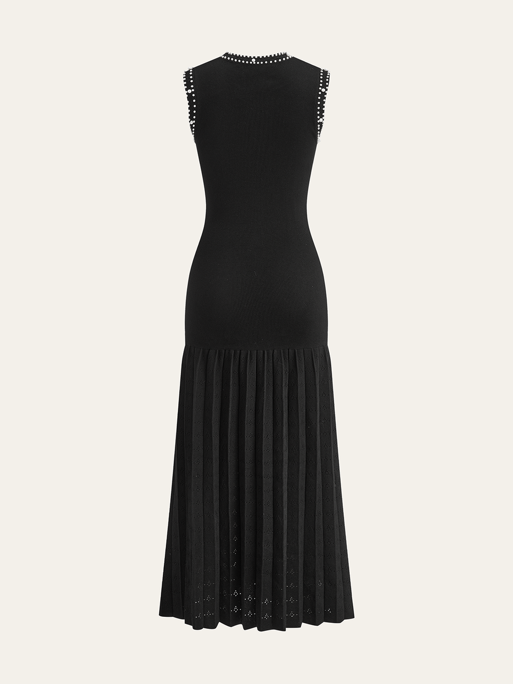 Perlenbesetztes Strick-Midikleid