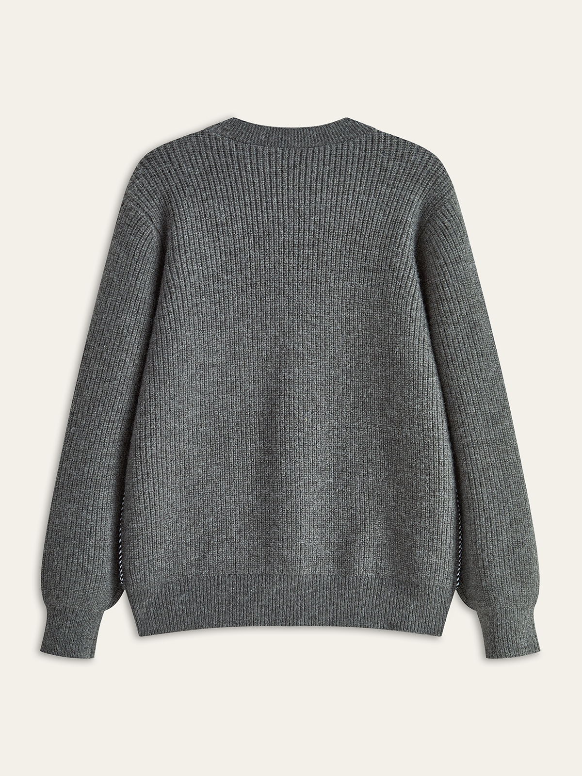 Contrast Trim Denim Panel Cardigan