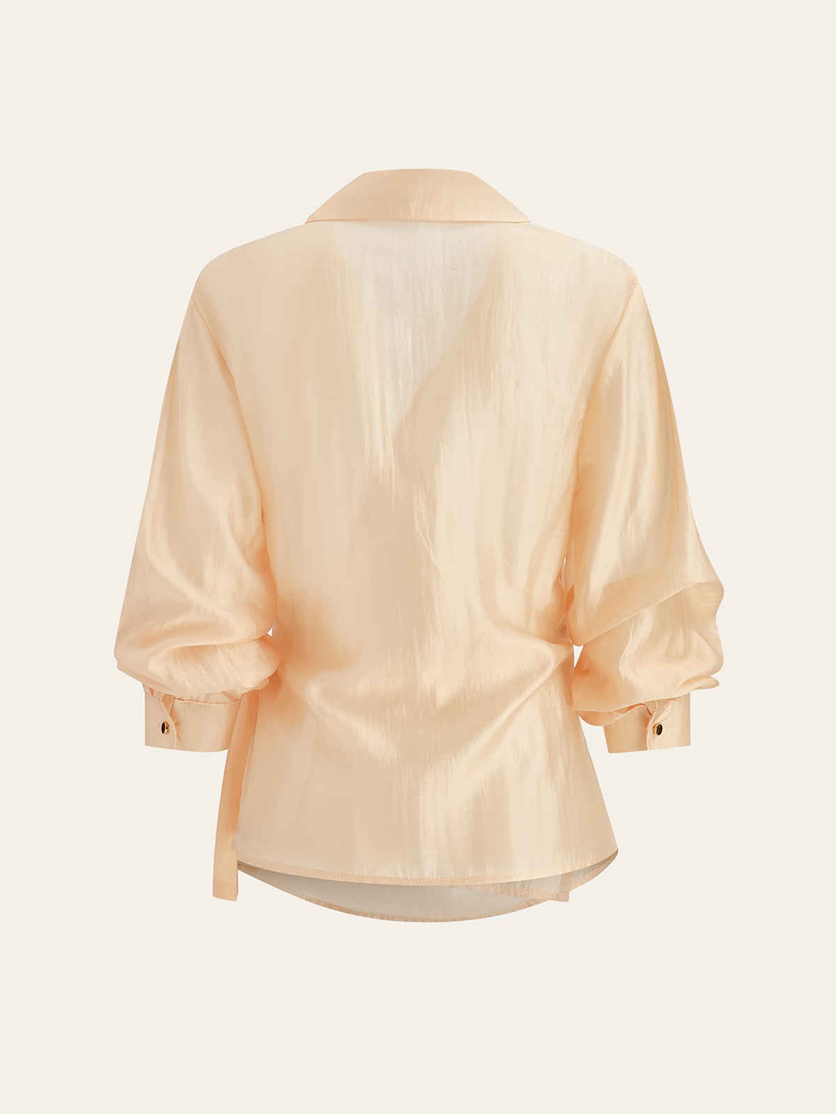 Chemisier cache-cœur semi-transparent à boutons métalliques 