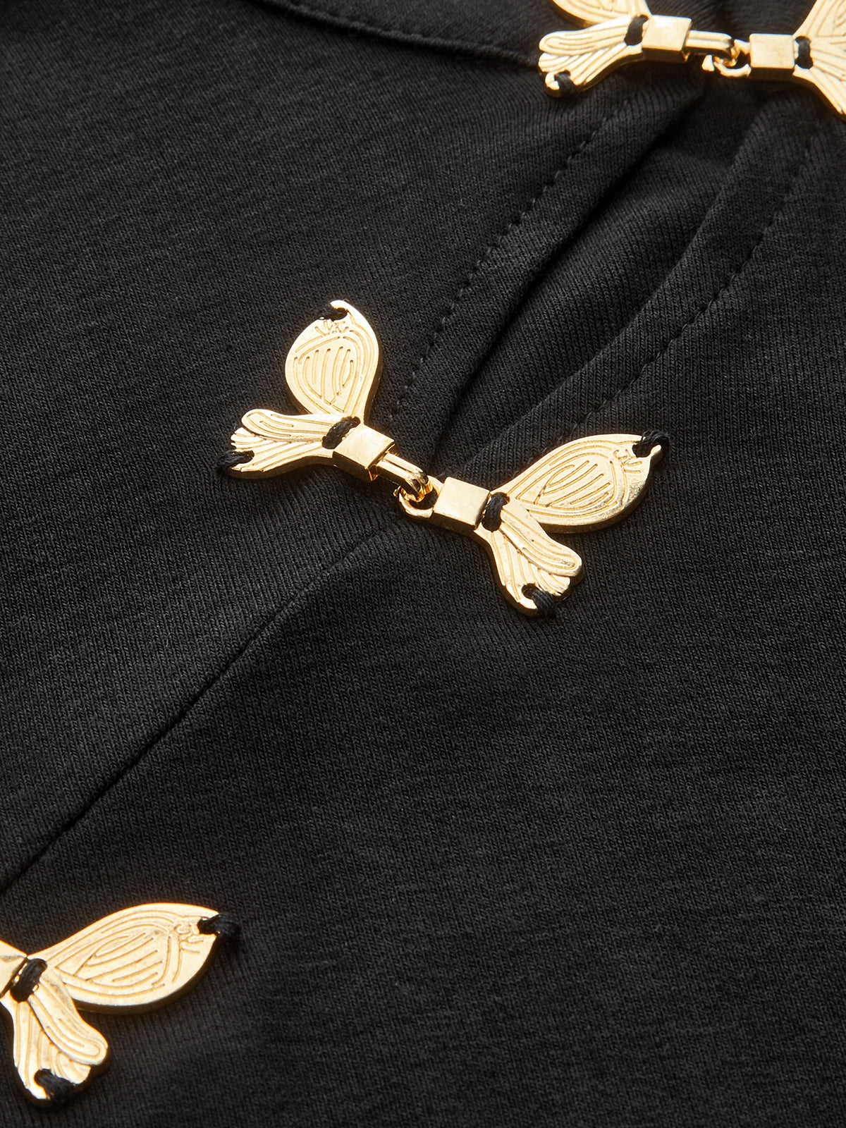 Metal Butterfly Detail Asymmetric Ruched Top