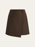 Pinstripe Wrap Mini Skirt
