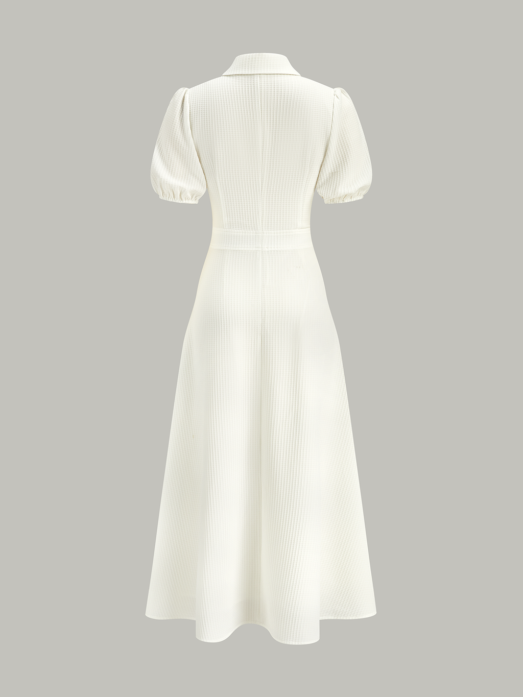 Robe midi col roulé texturée
