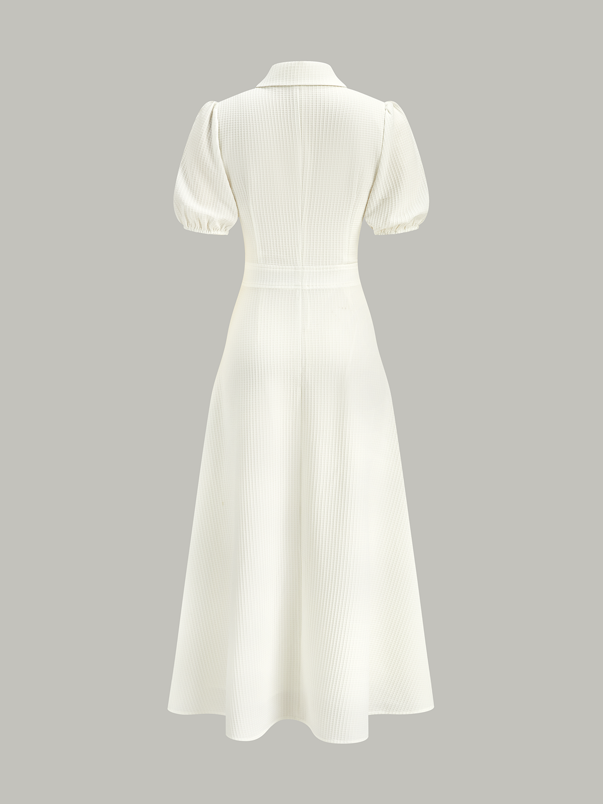 Robe midi col roulé texturée