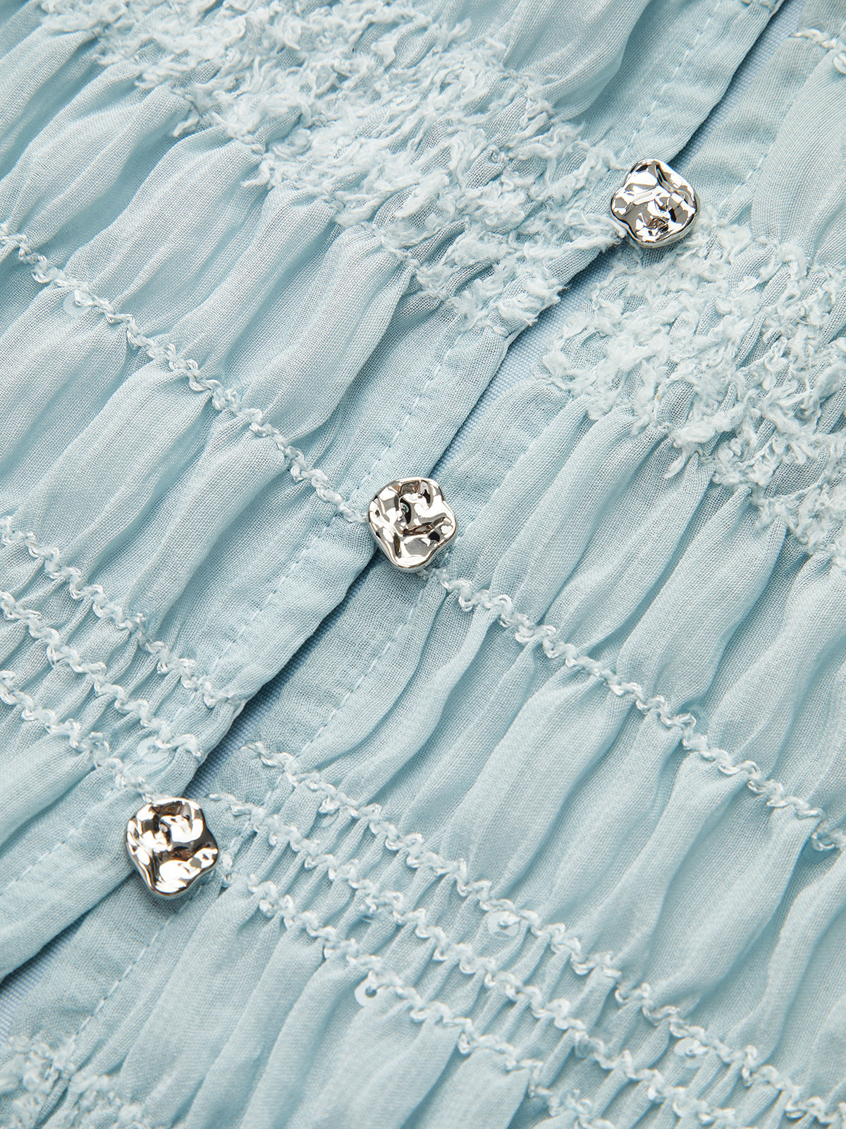 Ruched Ruffle Trim Blouse