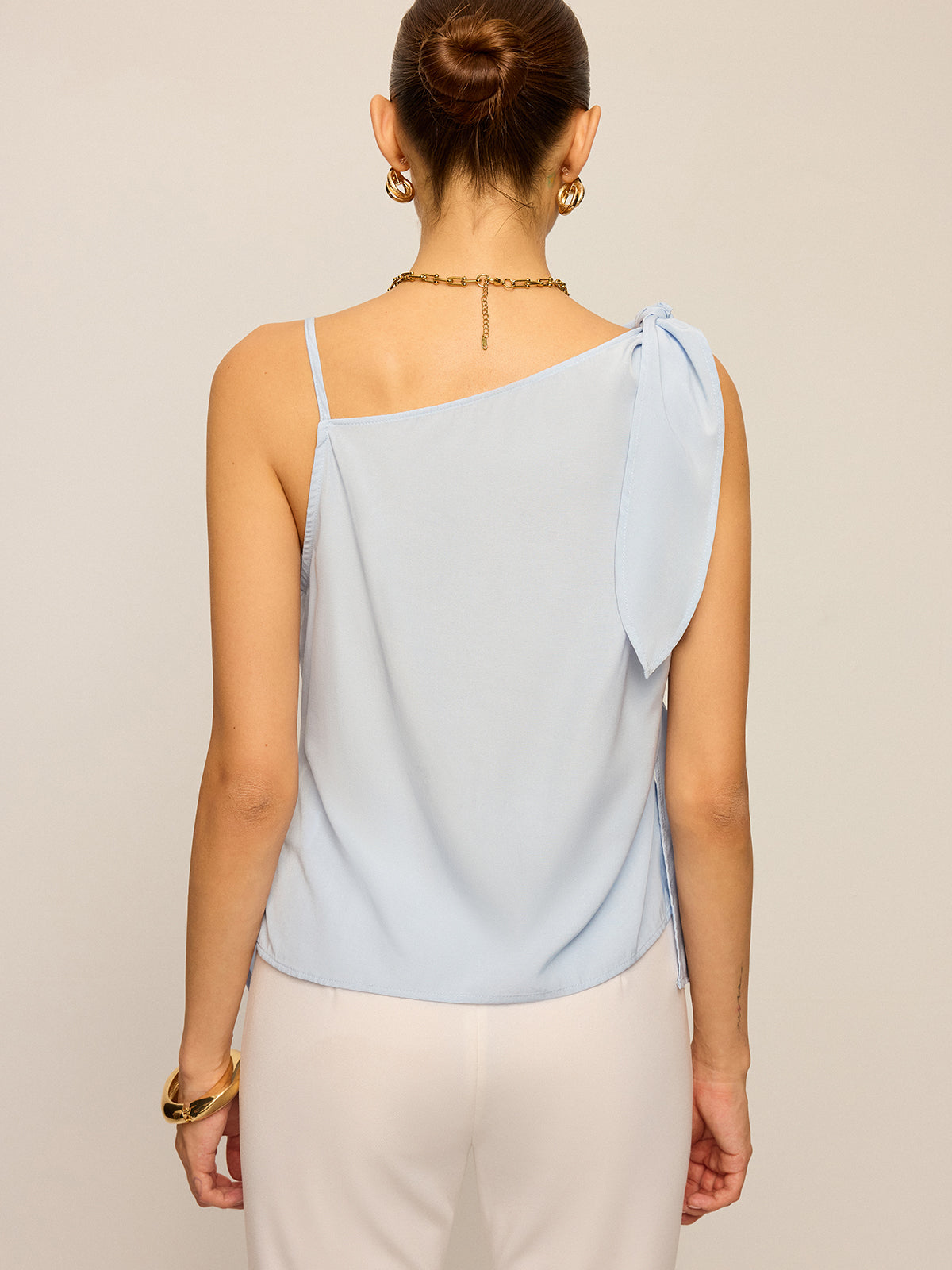 Asymmetric Knotted  Tank Top