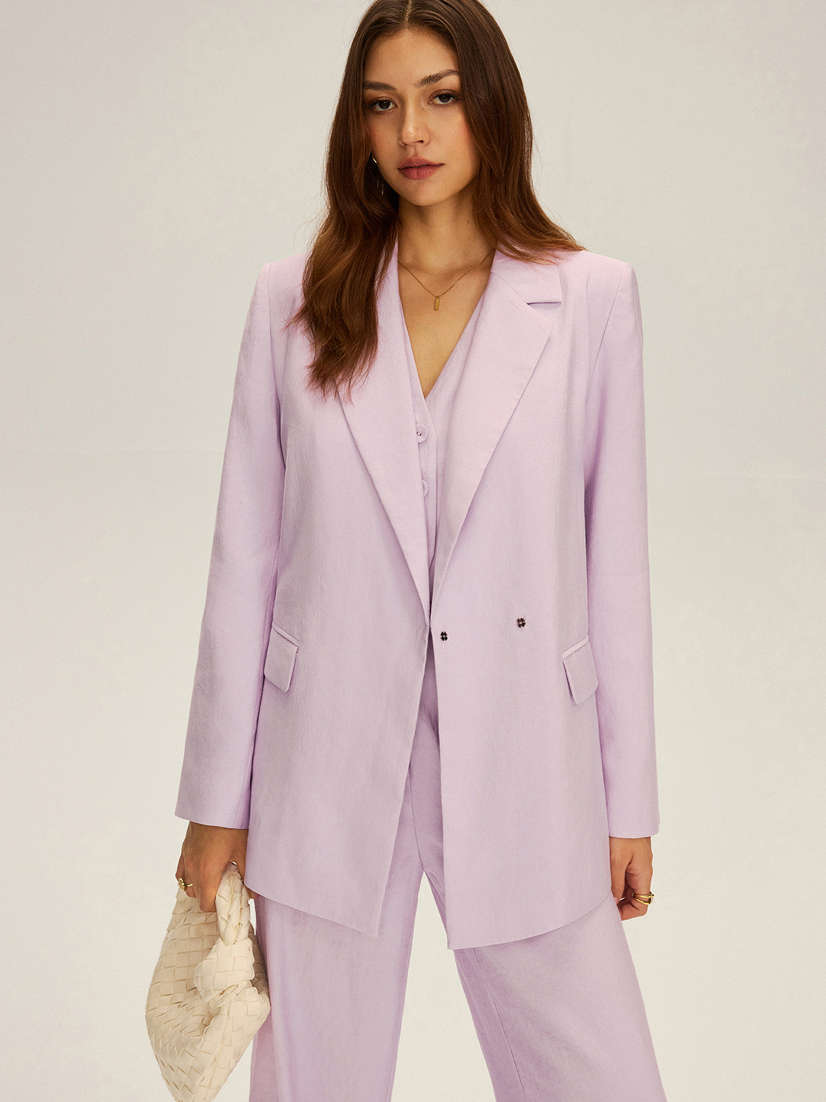 Langarm-Blazer mit Gürtel