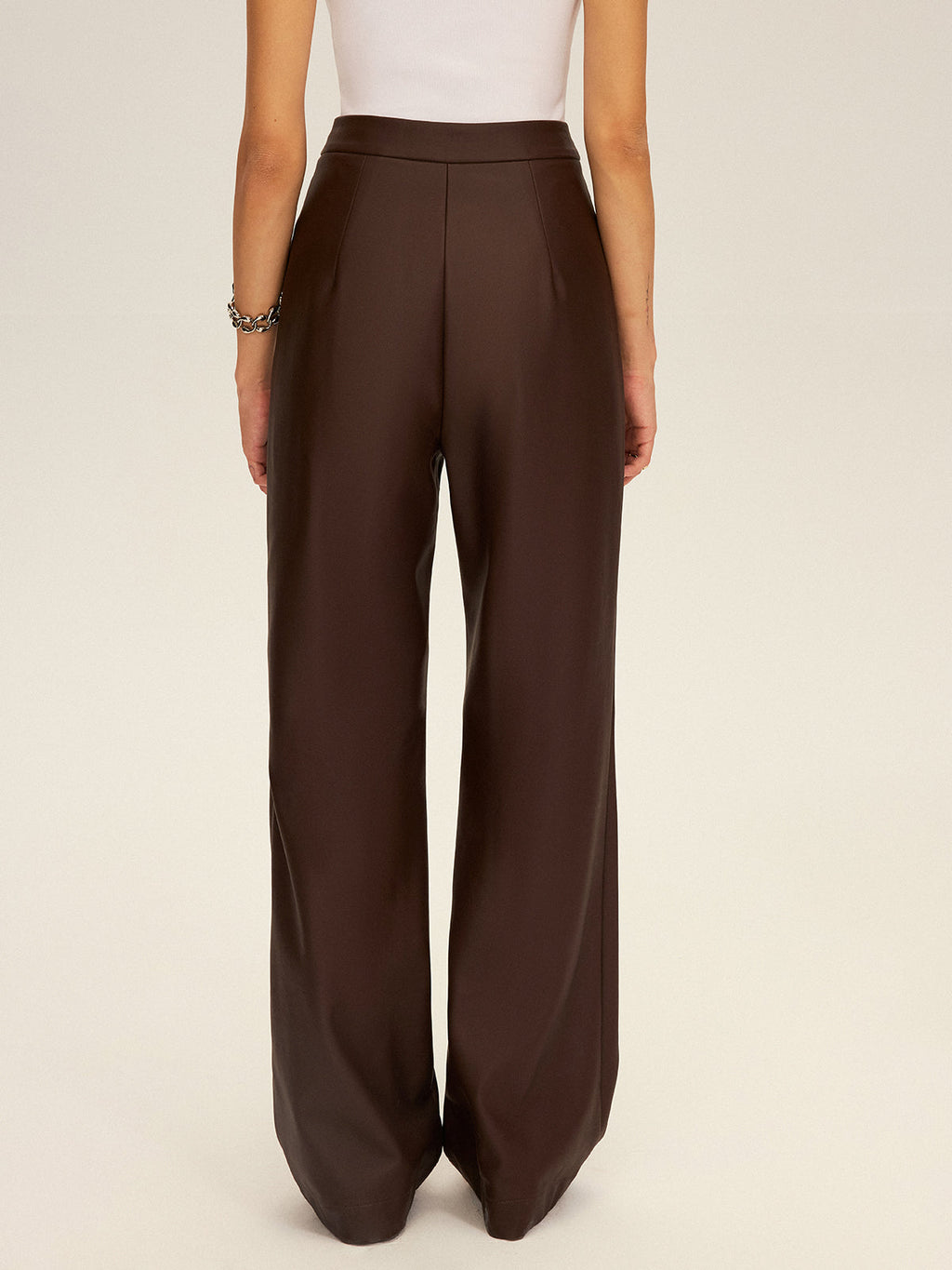 PU Leather Straight Leg Pants