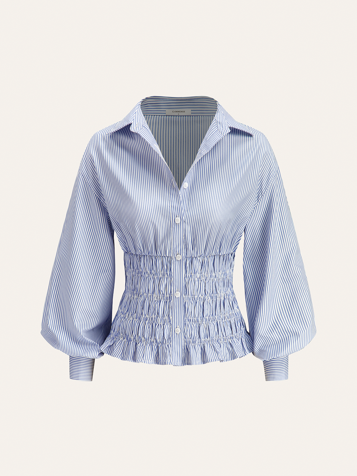 Striped Smocked Waist Shirt